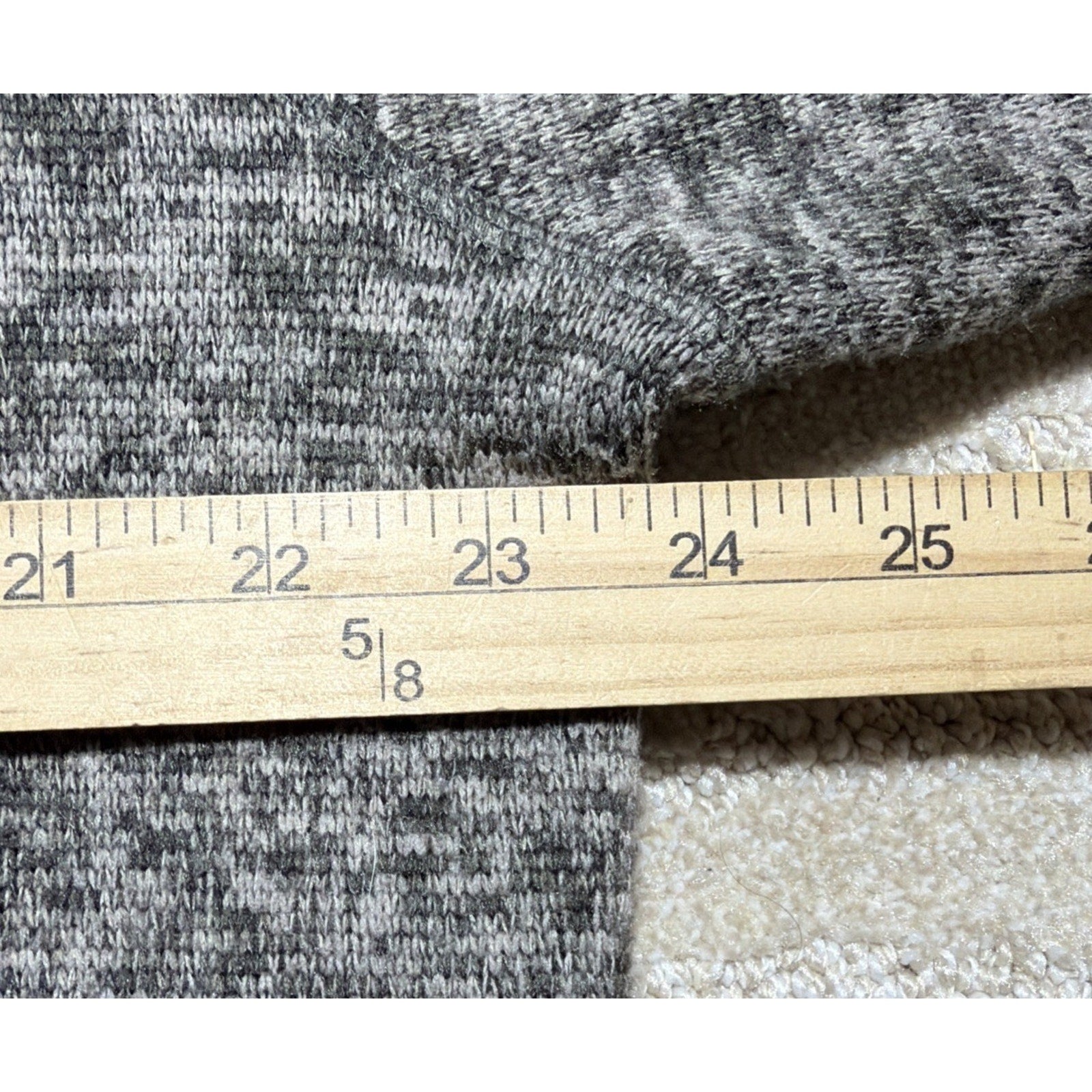 Eddie Bauer Mens Large Gray Heather Sweater Fleece 1/4 Zip Pullover Pocket L