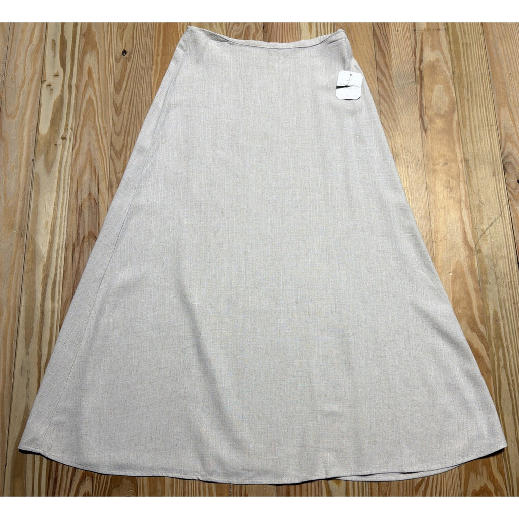 Altar'd State Linen Blend Midi Skirt Size Med Natural Oatmeal Flowy Boho NWT