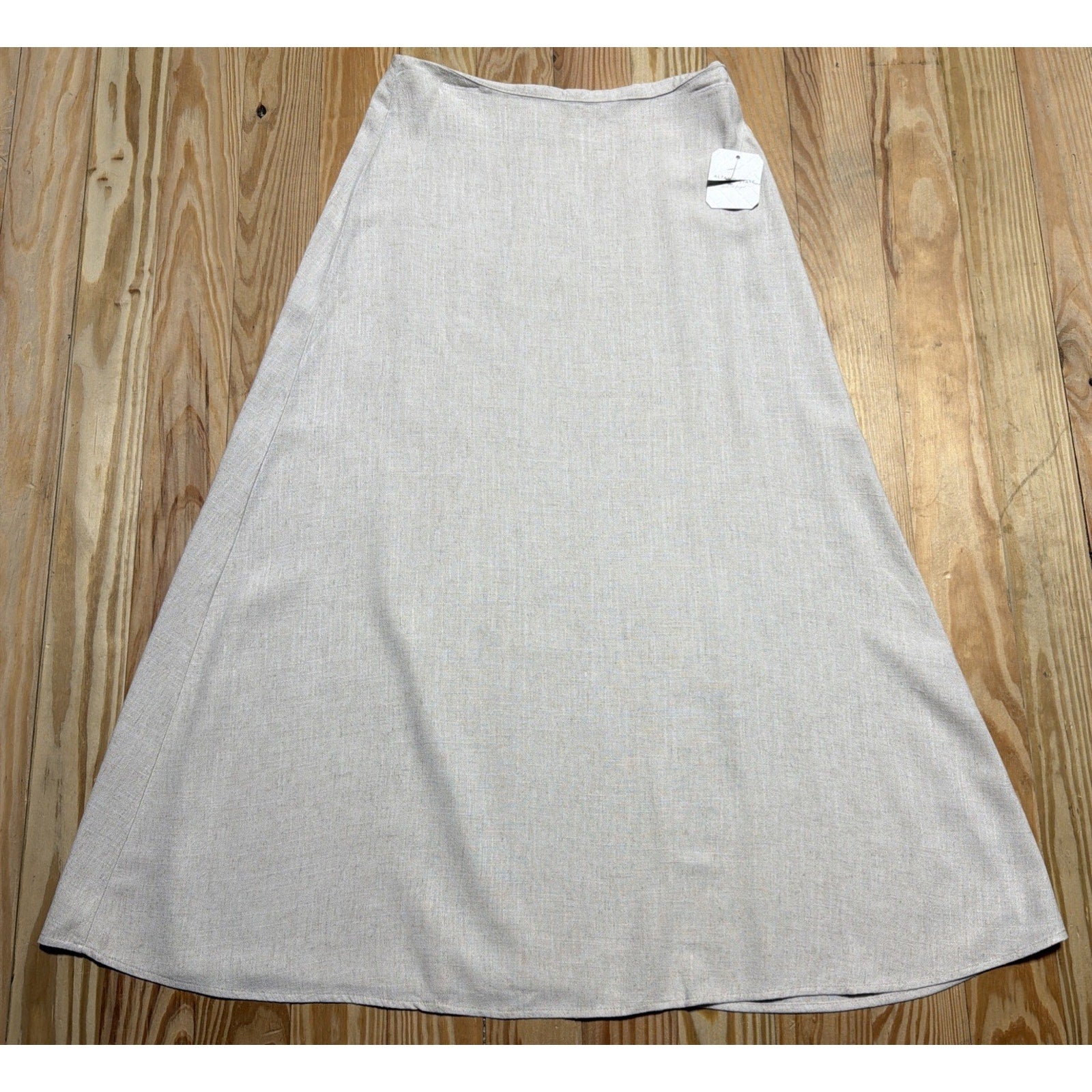 Altar'd State Linen Blend Midi Skirt Size Med Natural Oatmeal Flowy Boho NWT