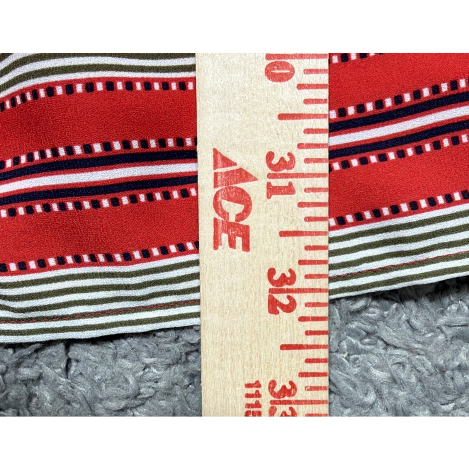 Ann Taylor Loft Red Striped Flounce Hem Shift Shirt Dress Sz XS Petite Tie Cuff