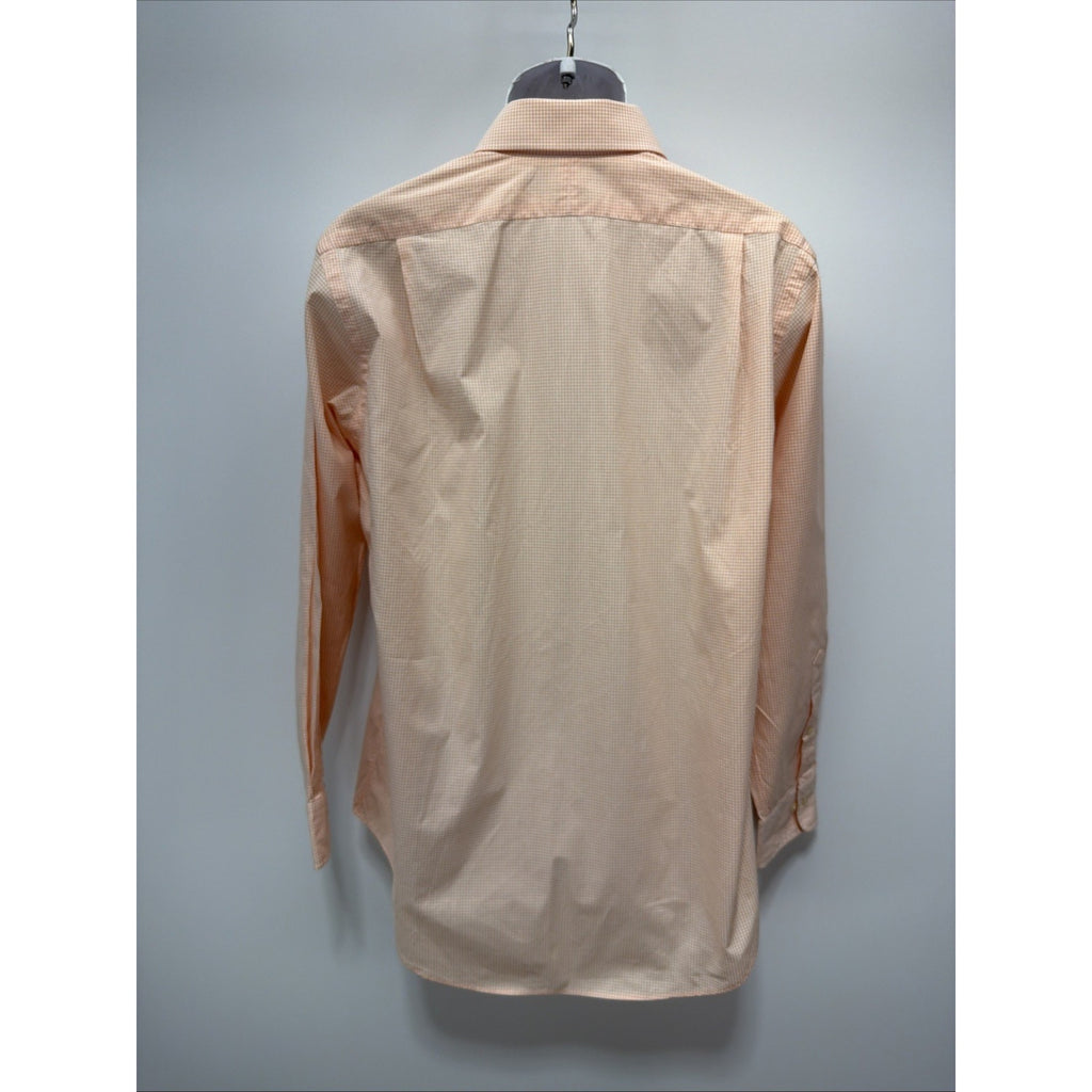 POLO RALPH LAUREN CLASSIC FIT Gingham ORANGE CHECK DRESS SHIRT MENS SZ Medium