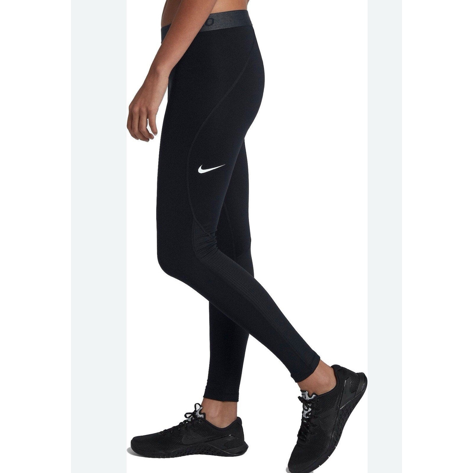 Womens Nike Pro Warm Mid-Rise Training Tights 932078-010 Black NEW Size XS