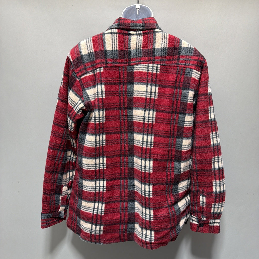 Mens Rugged Point Authentic Red Plaid Fleece Sherpa Button Up Shacket 2XL NWT
