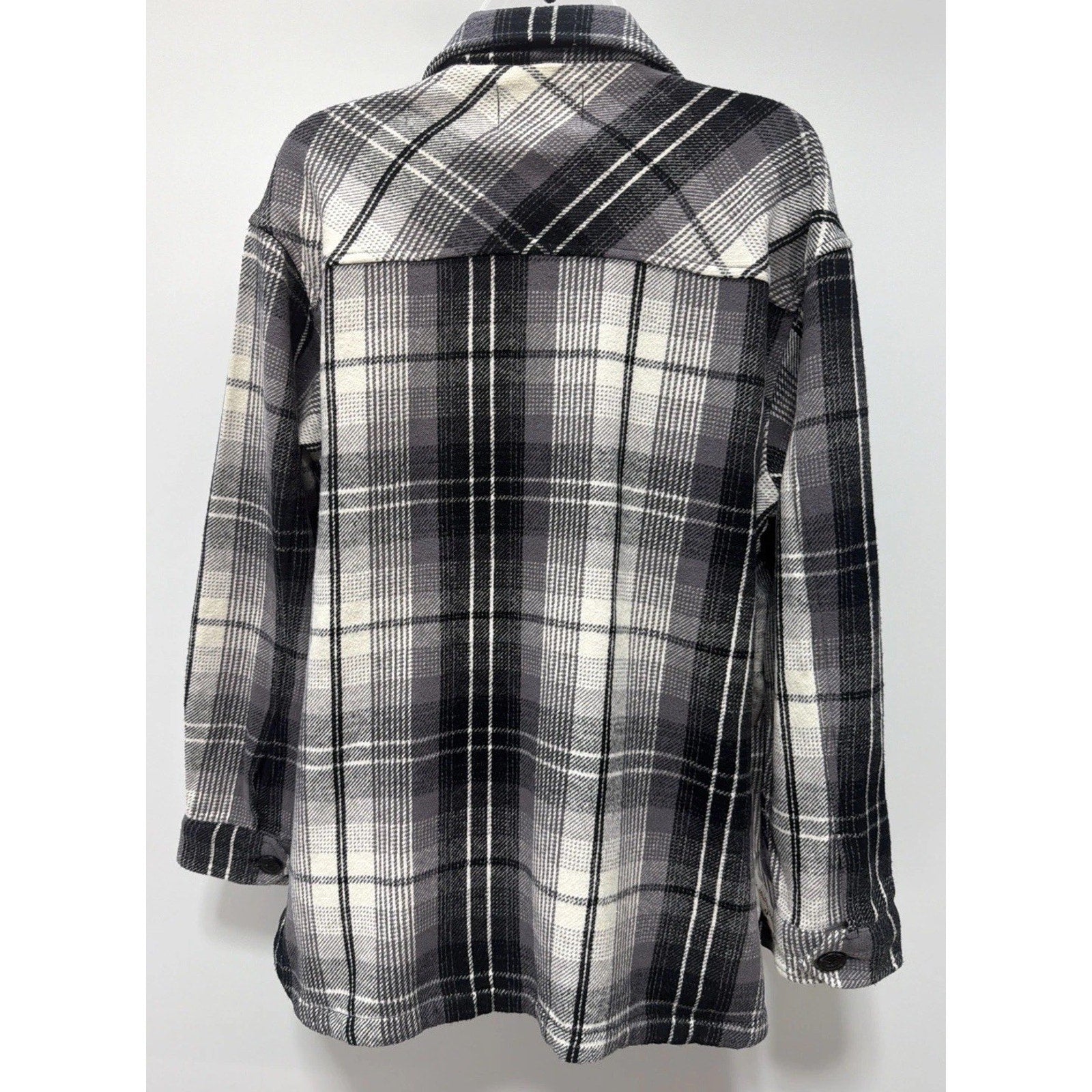 Lucky Brand Womens M Black Plaid Button Up Heavyweight Jacket NWT 179$ MSRP