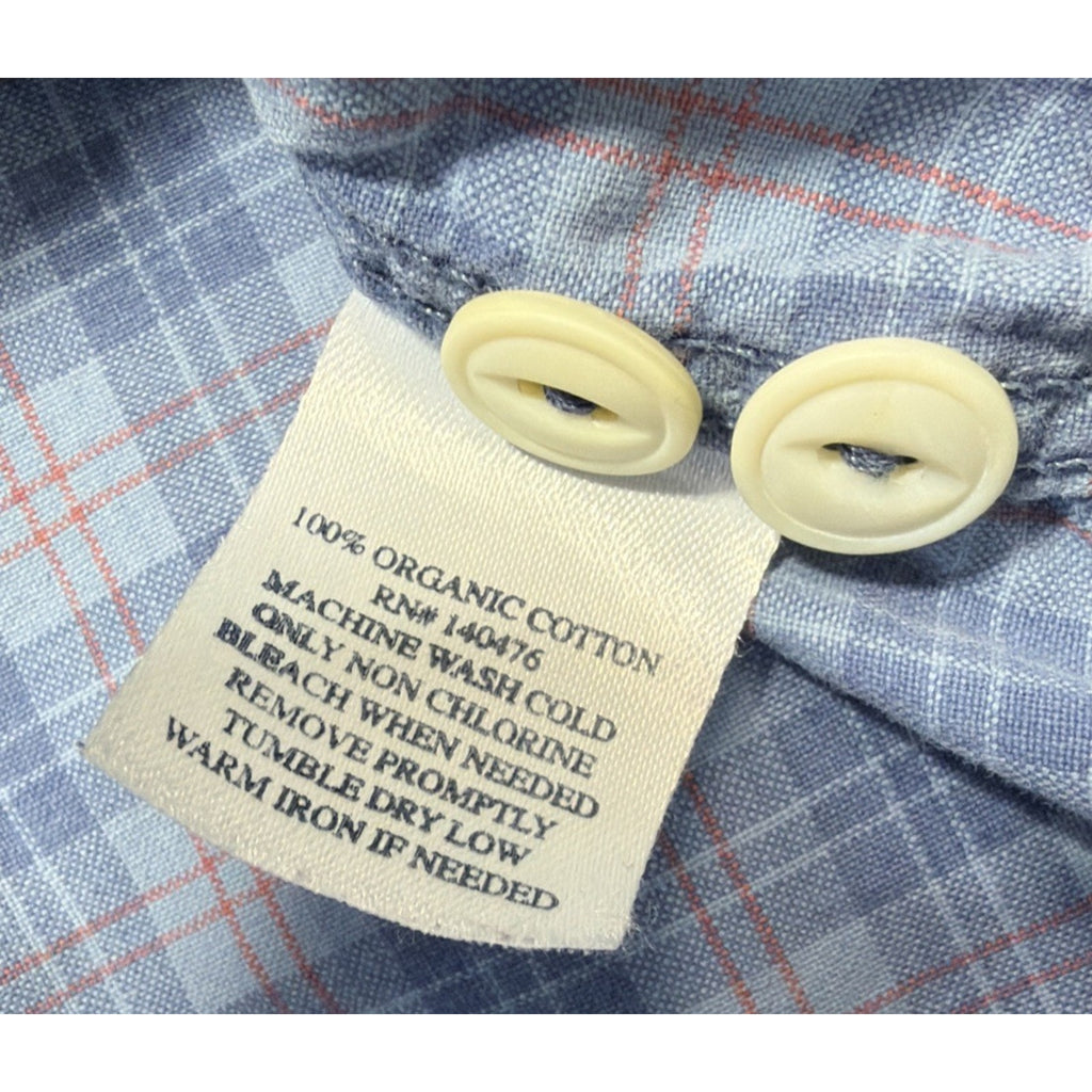 Faherty Women's Blue Plaid Long Sleeve Button Up Shirt Size S Western Cowgirl