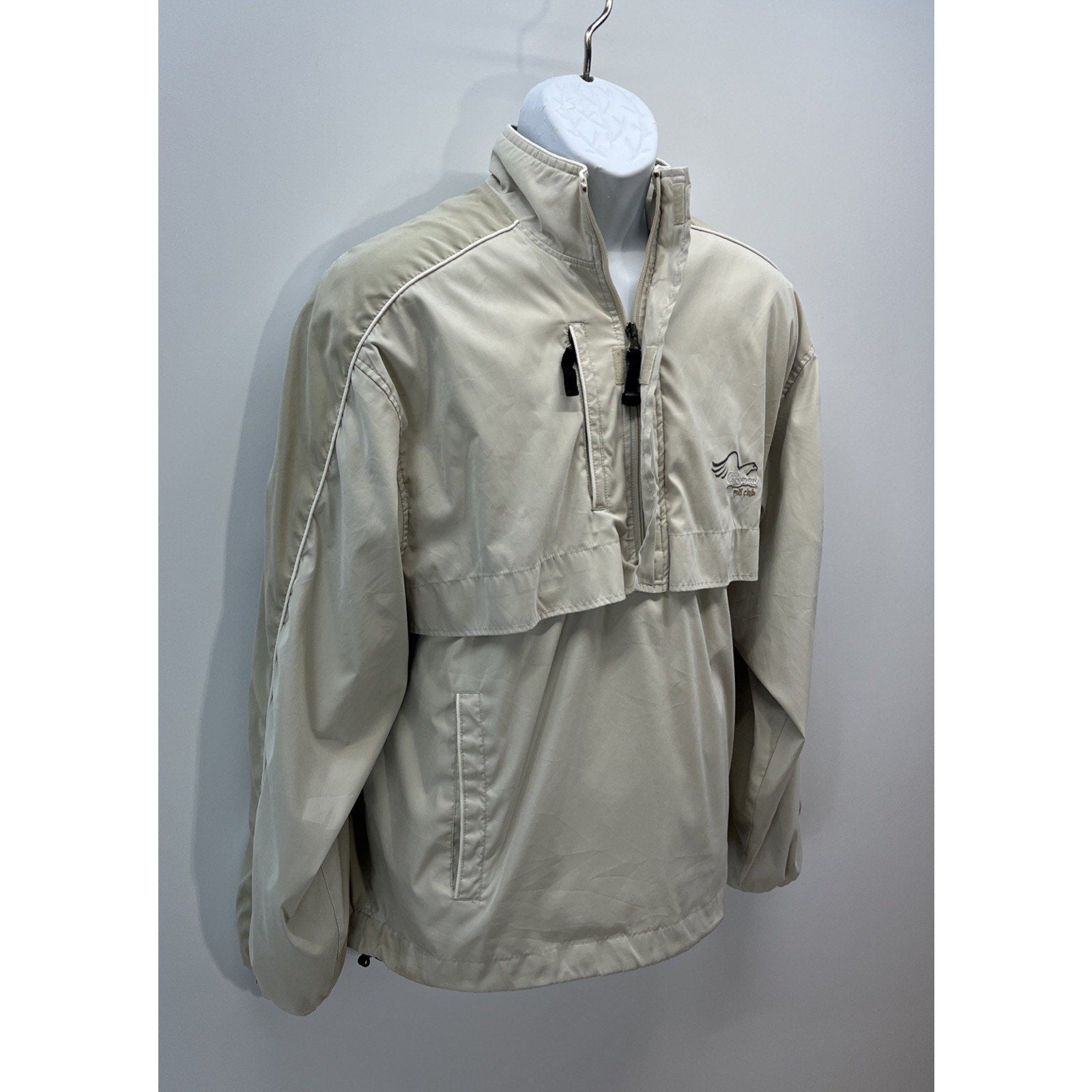 Antigua Lancer Golf Men's Pullover Windbreaker Biege Size L