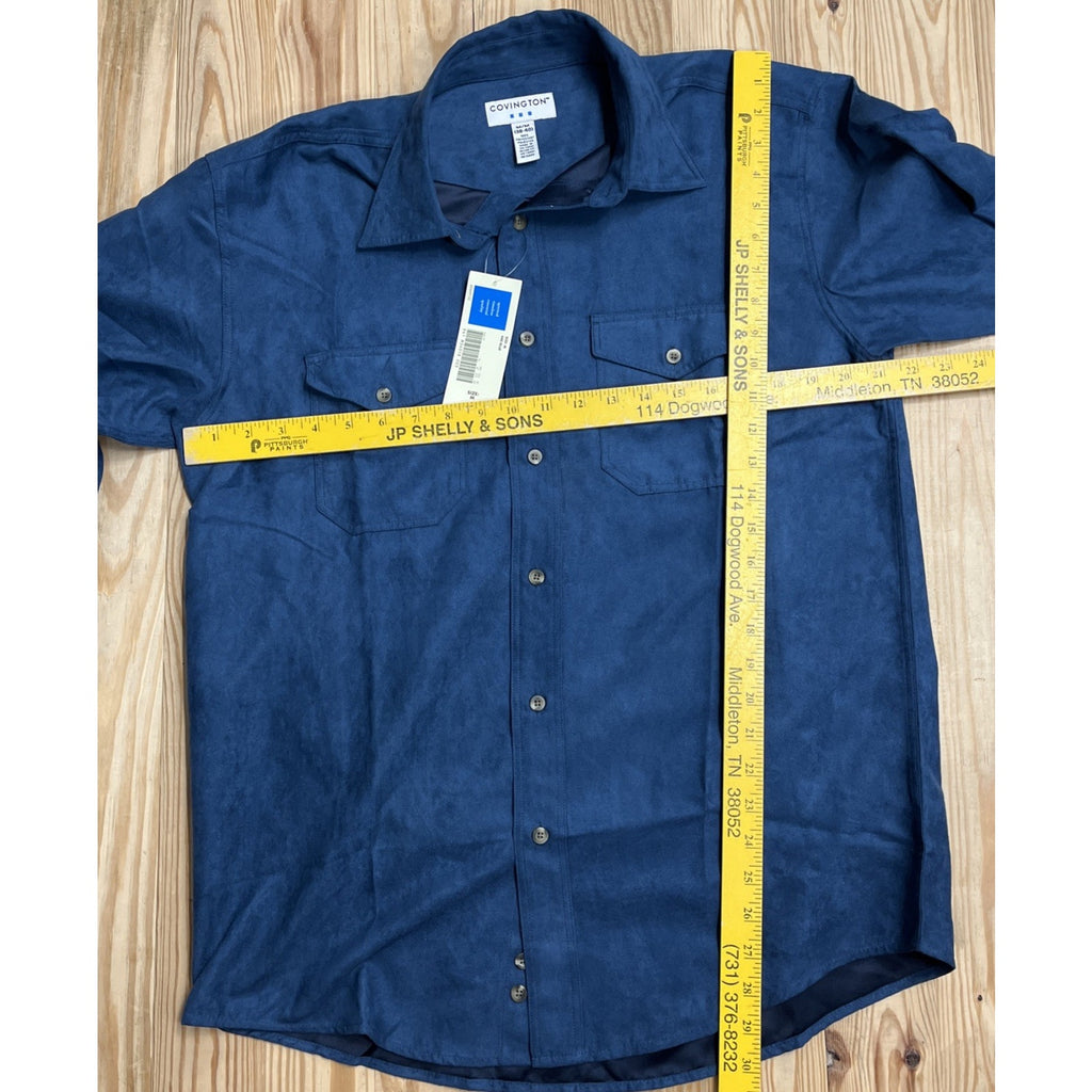 NWT Men’s Covington Dark Blue Ultra Faux Suede Shirt M
