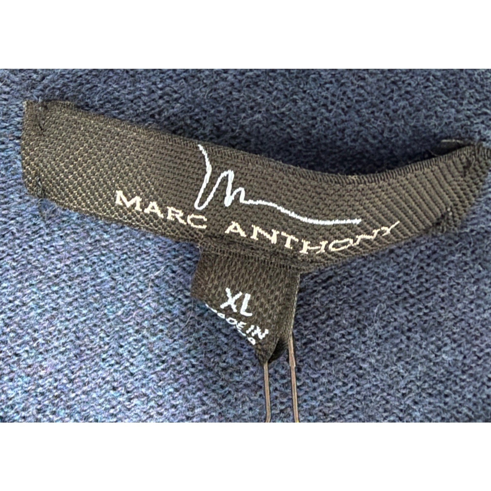 New Marc Anthony V-Neck Blue Cashmere Blend Sweater Men’s XL Preppy Casual