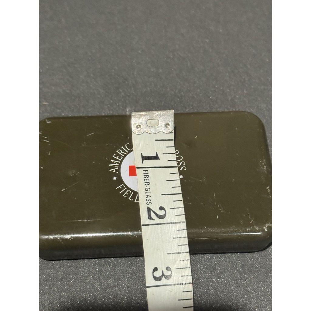 American Red Cross Field Service First Aid Metal Tin Olive Green 5” w/ Contents