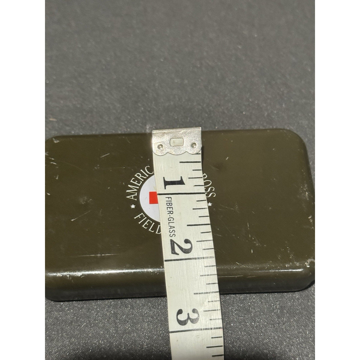 American Red Cross Field Service First Aid Metal Tin Olive Green 5” w/ Contents
