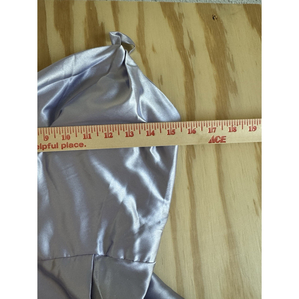 Lavender Satin Maxi Dress Open Back Spaghetti Strap Formal Prom Bridesmaid