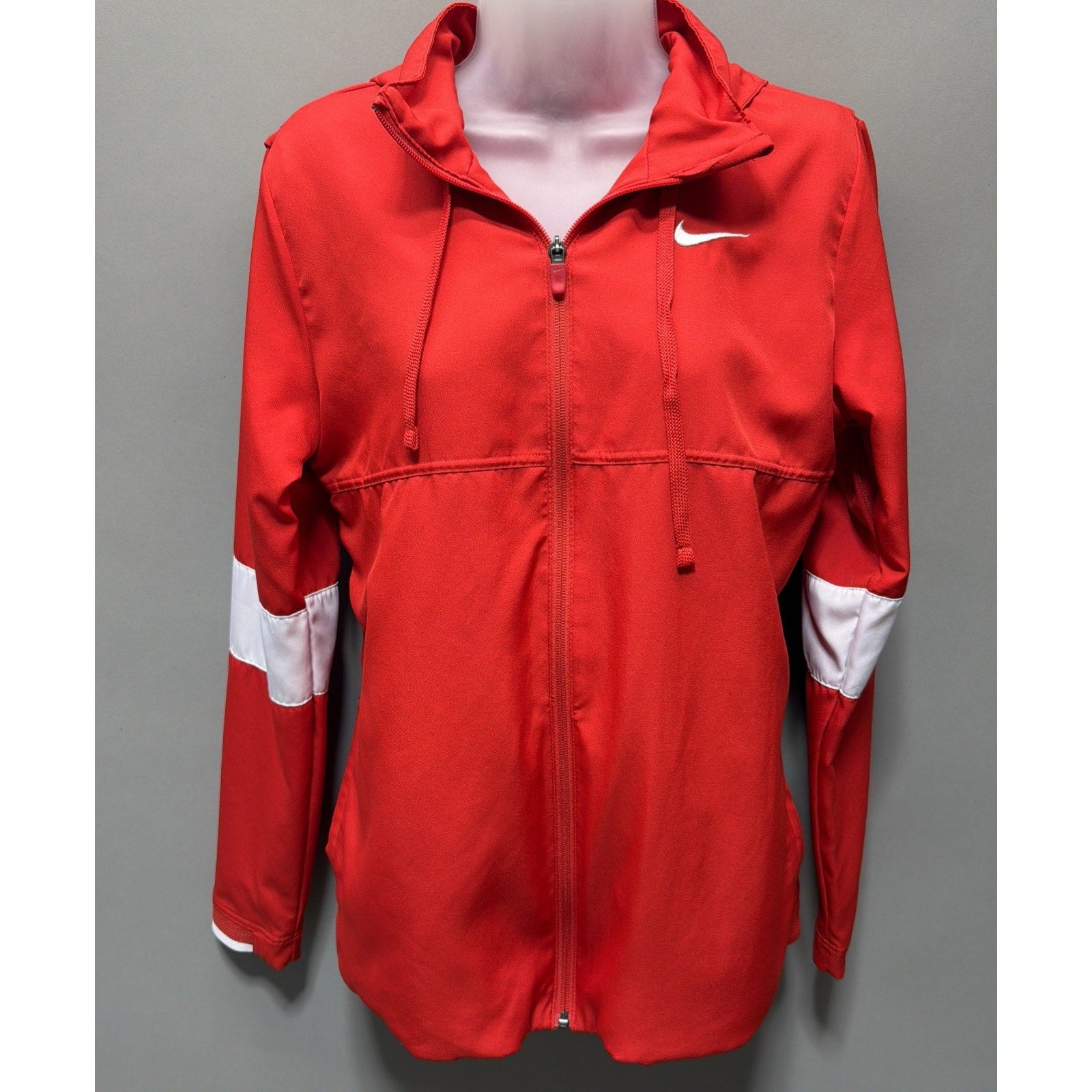 Nike University Red DRI-FIT Running Hooded Full Zip Activewear Lined Jacket M