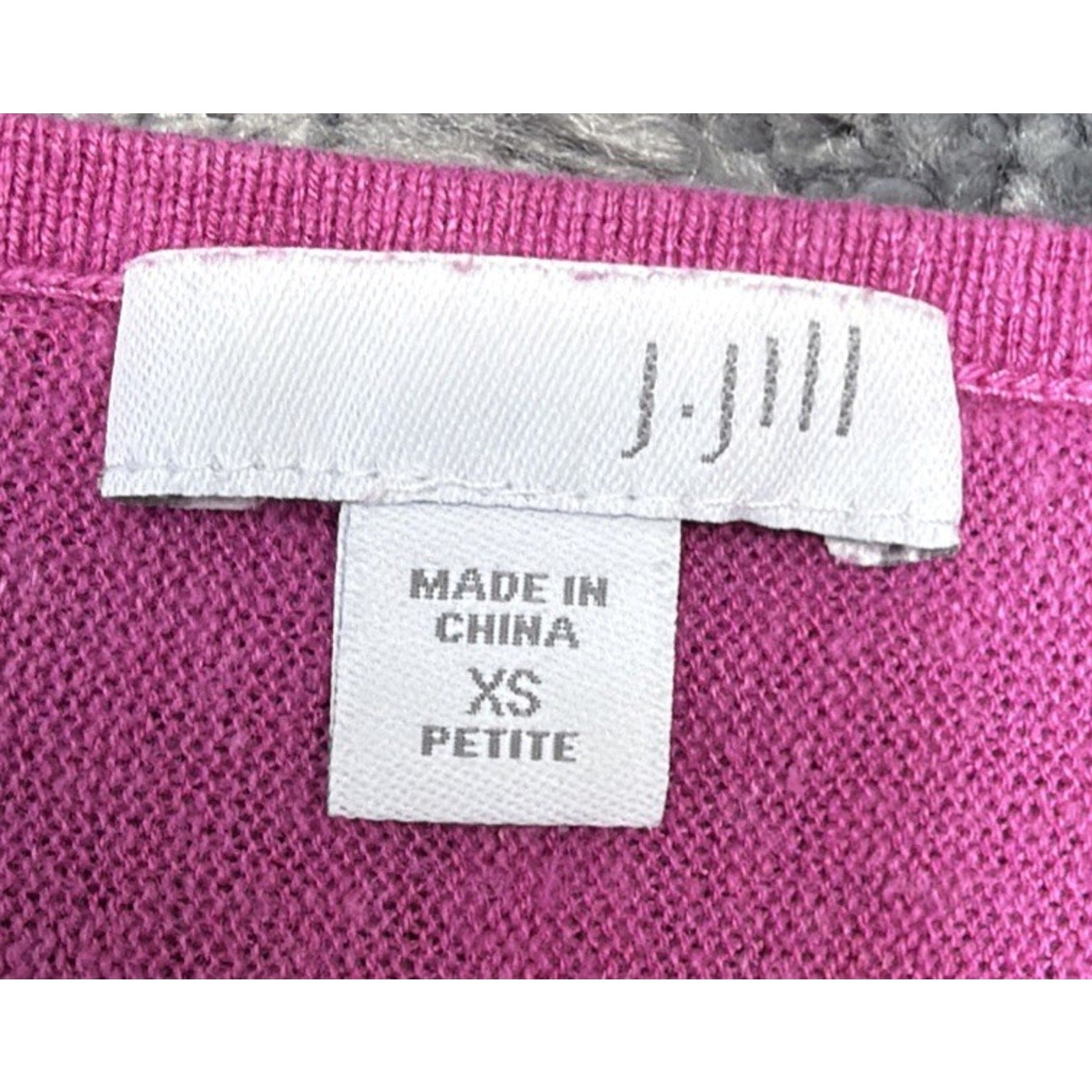 J.JILL Women's 3/4 Sleeve Circle Neck Linen Blend Top S Fuchsia