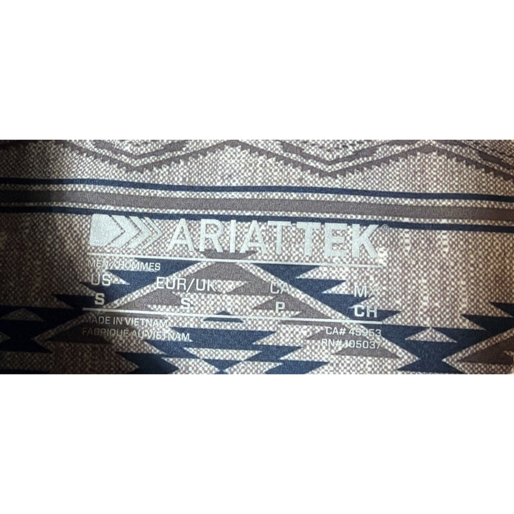 Ariat Tek Mens Small VentTEK Long Sleeve Shirt Western Southwest Aztec NWT
