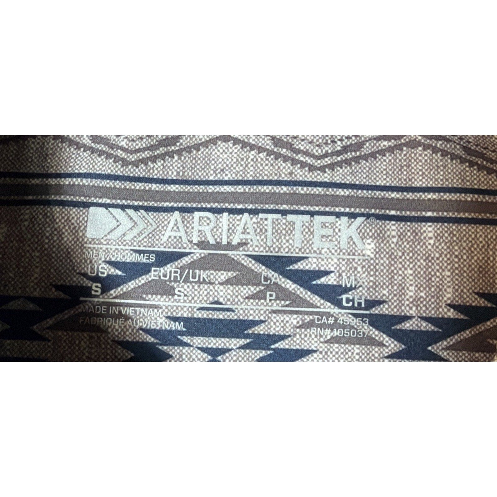 Ariat Tek Mens Small VentTEK Long Sleeve Shirt Western Southwest Aztec NWT