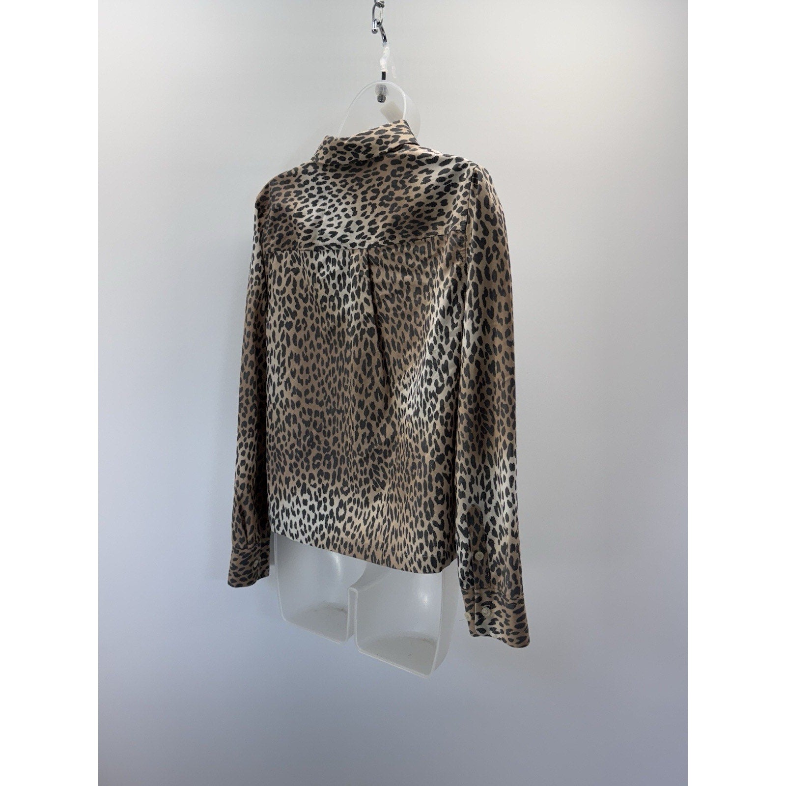 Chico's Button-Down Tunic Animal Print Pockets Modal Blend Long Sleeve Women’s 0