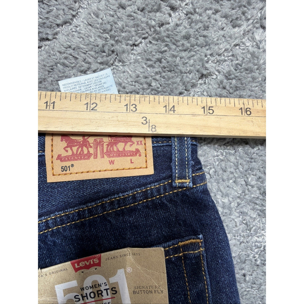 Levi's 501 XX Jean Shorts Women's Size 27 Dark Wash Denim High Rise Raw Hem New