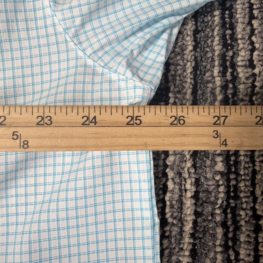 Columbia Mens XL PFG Super Tamiami S. Sleeve White Blue Plaid Button Shirt NWT