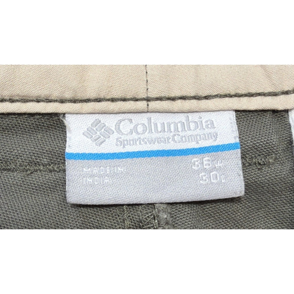 Columbia Regular Fit Men's Size 36x30 Side Zip Pocket Army Green Jeans Pants