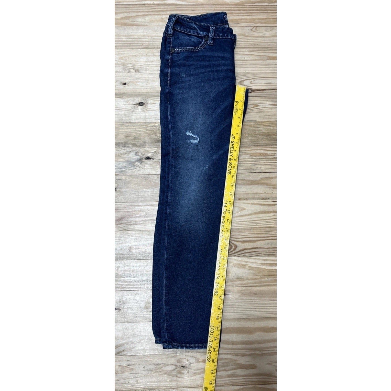 Silver Suki Joga Super Skinny Jeans Womens Blue Dark Wash Stretch Mid Rise 30