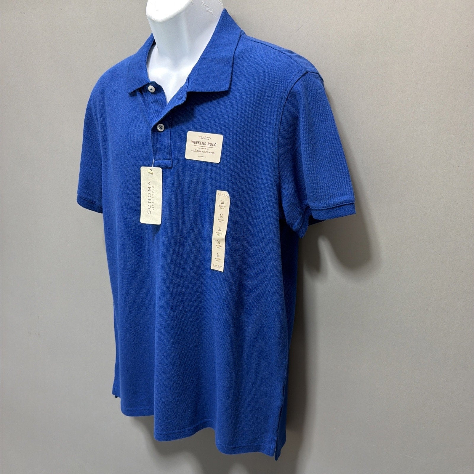 Sonoma Kohl's Life Style Weekend Polo, 100% Cotton, Short Sleeve, Size M NWT