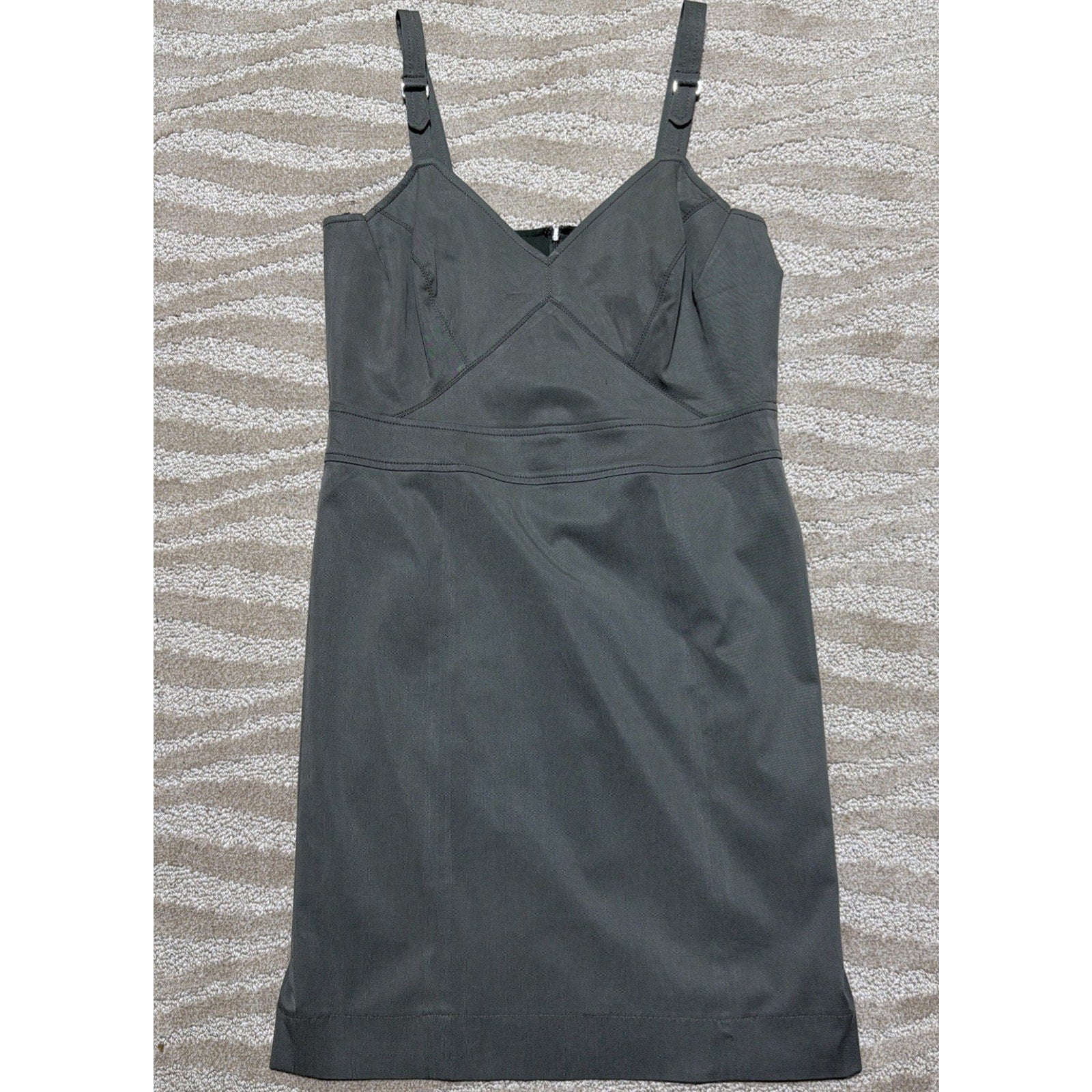 Worth New York Womens Gray Lined Sleeveless Knee Length Dress sz 6 Stretch USA