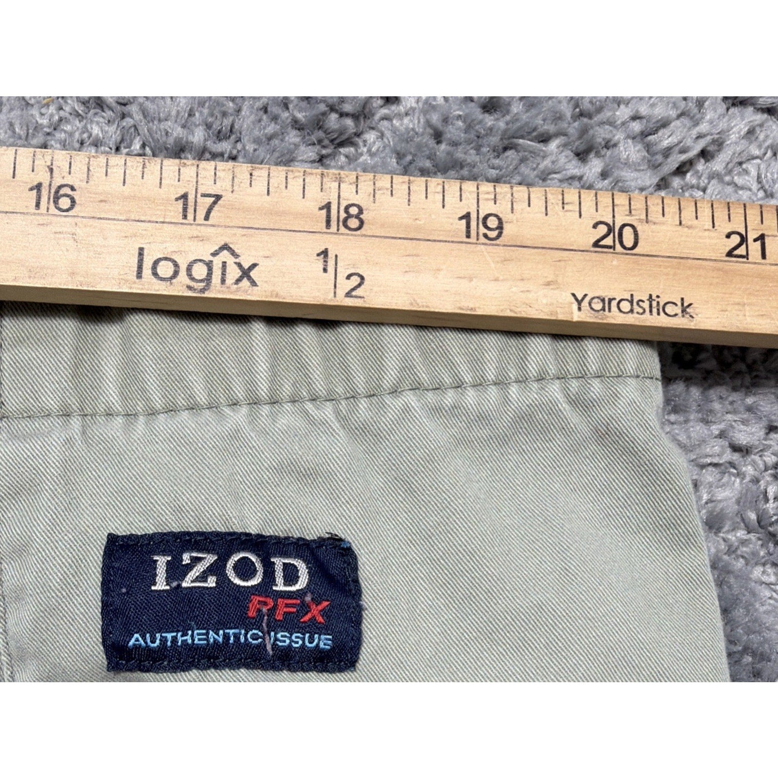 Izod PFX Men's Cotton 7-Inch Beach Flat Front Walking Shorts Size L Green Y2K