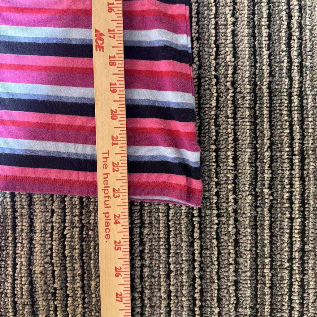 TALBOTS Plus 100% cotton Multicolor STRIPE Crew Neck TOP Tee Small