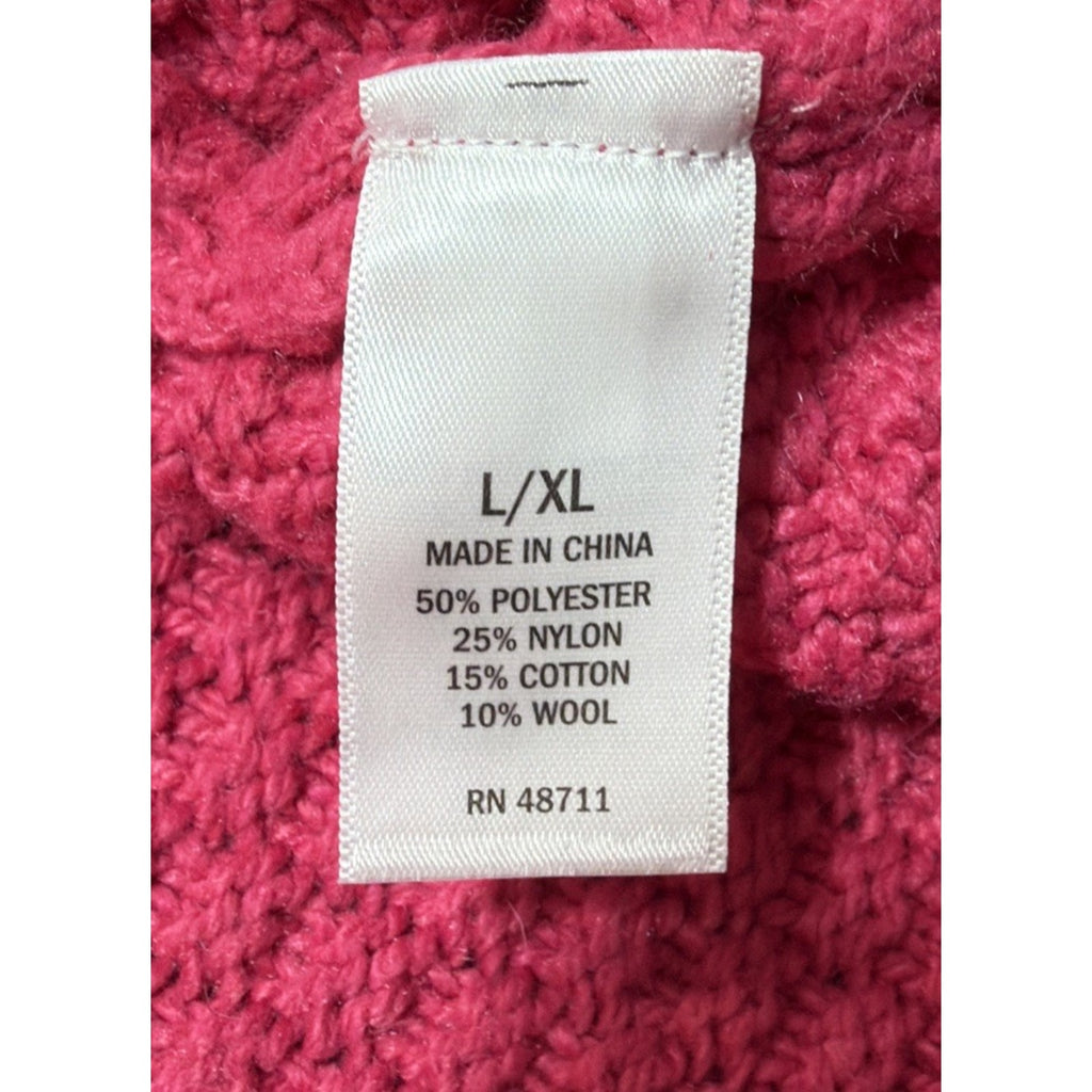NWT Falls Creek Button Front Pink Wool Blend Cardigan Size L/XL