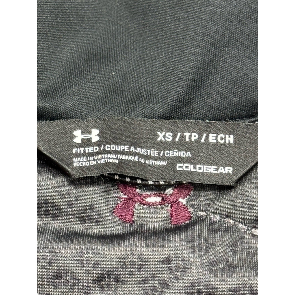 Under Armour Cold Gear Womens X-Small Semi Fitted Maroon Full Zip Vest EUC