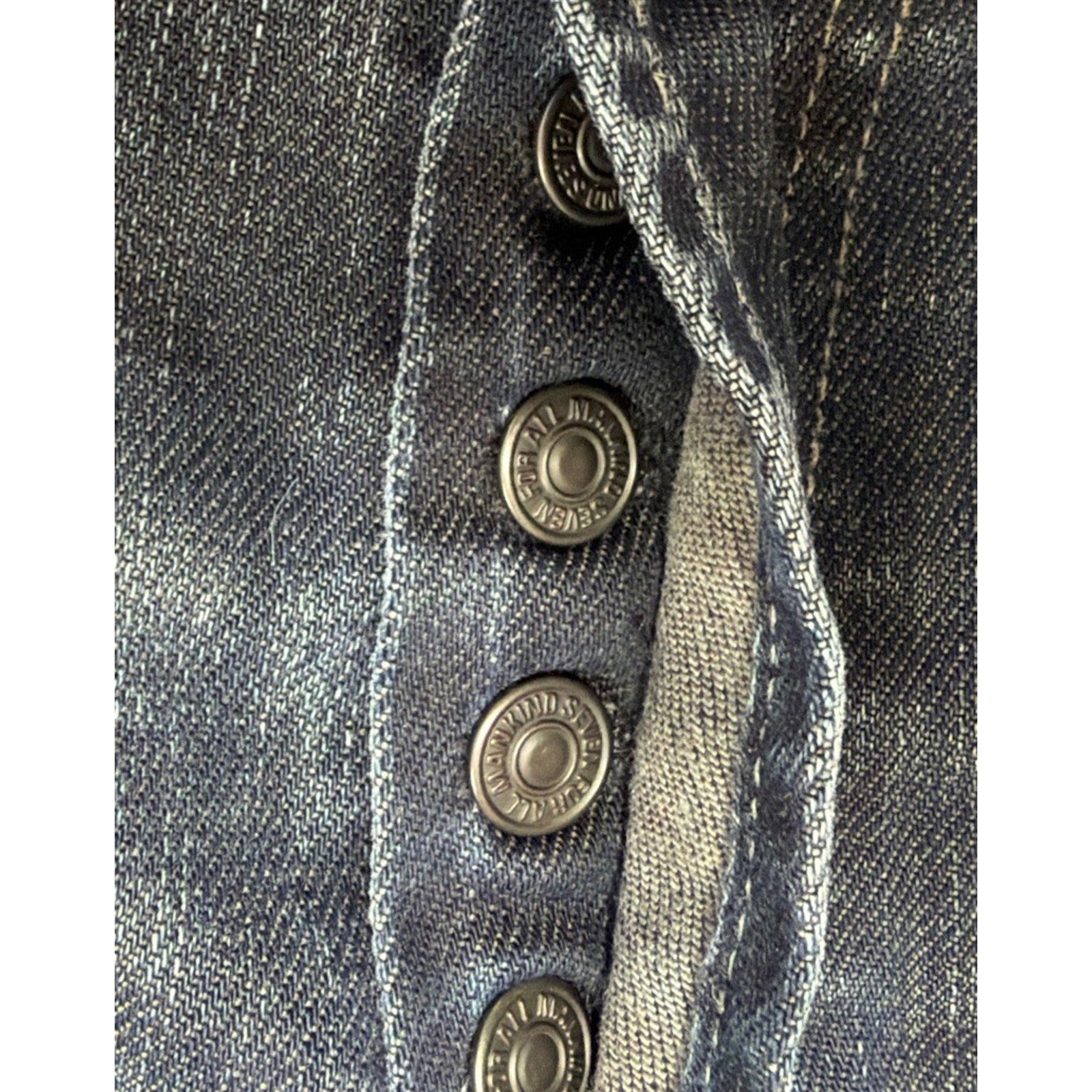 7 for All Mankind Standard Button Fly Jeans Size 38x34 Blue Denim Made USA