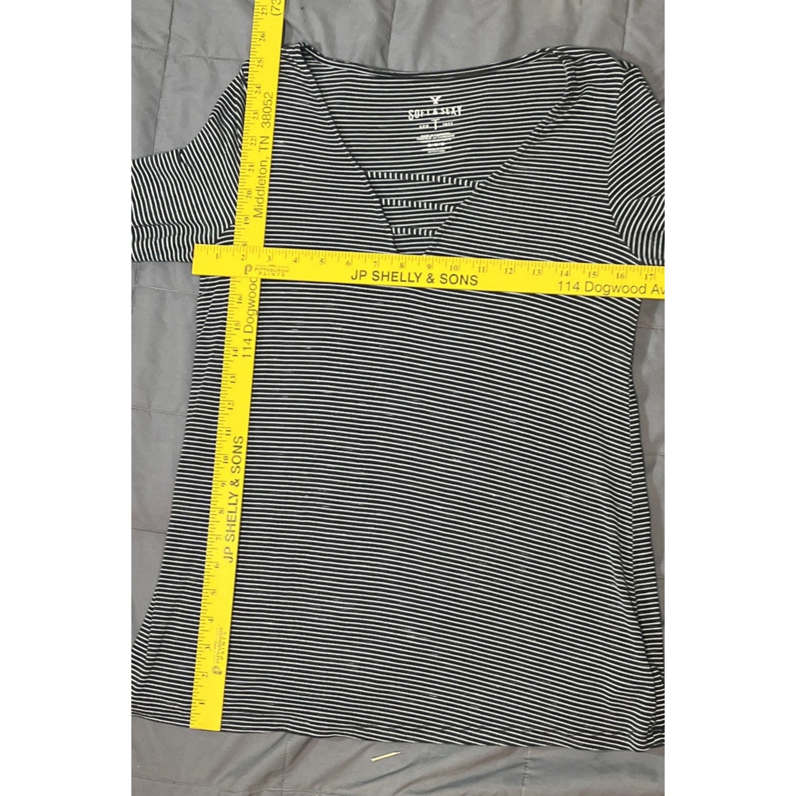 AE Striped Soft & Sexy Bell Sleeve Top Size M
