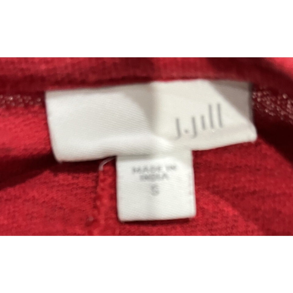 J. Jill Women's S Textured Tunic Tee Red Long Sleeve Long With Pockets