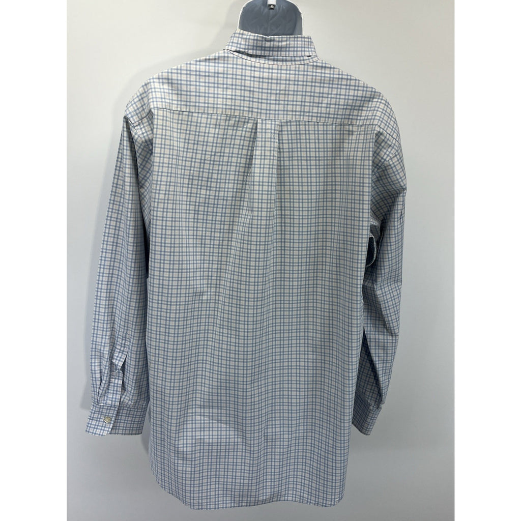 Vineyard Vines Classic Fit Murray Shirt Mens Large Blue White Check Long Sleeve