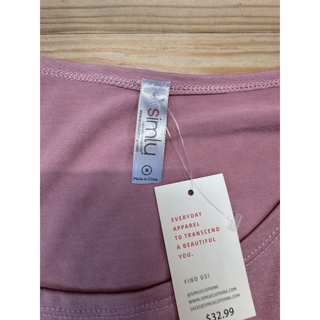 Simlu Peachy Pink 3/4 Sleeve Blouse Rayon Stretch Rayon Women’s Size M