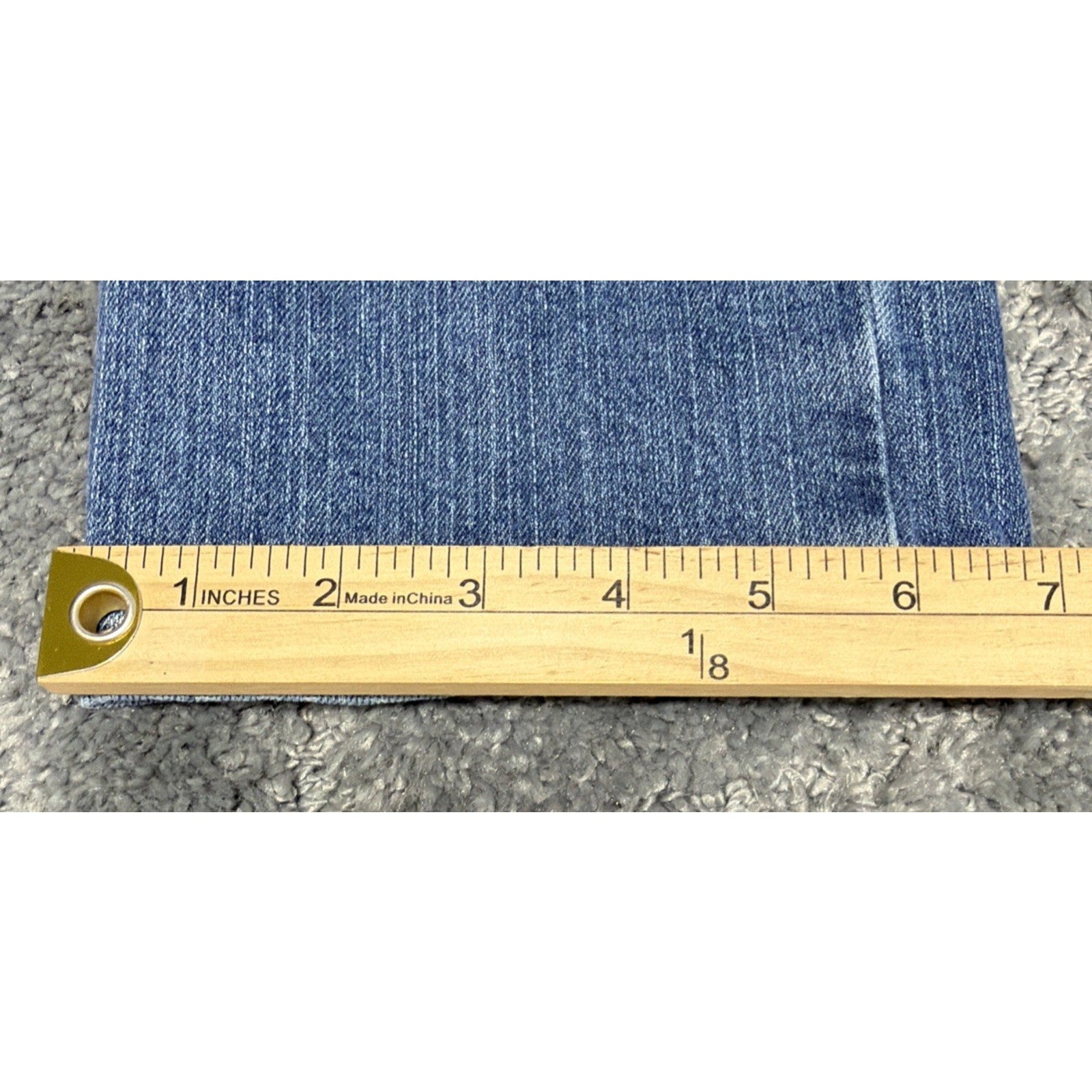 Chico's Additions Jeans Womens Mid Rise Straight Embellished Pocket 29x32