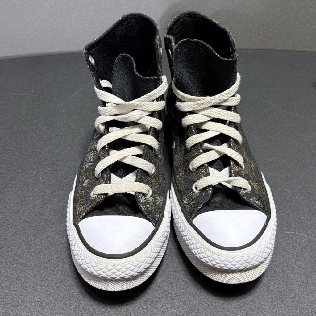Converse All Star CTAS Eva Lift Black & Gold Butterfly Mid Top Sneakers SZ 4