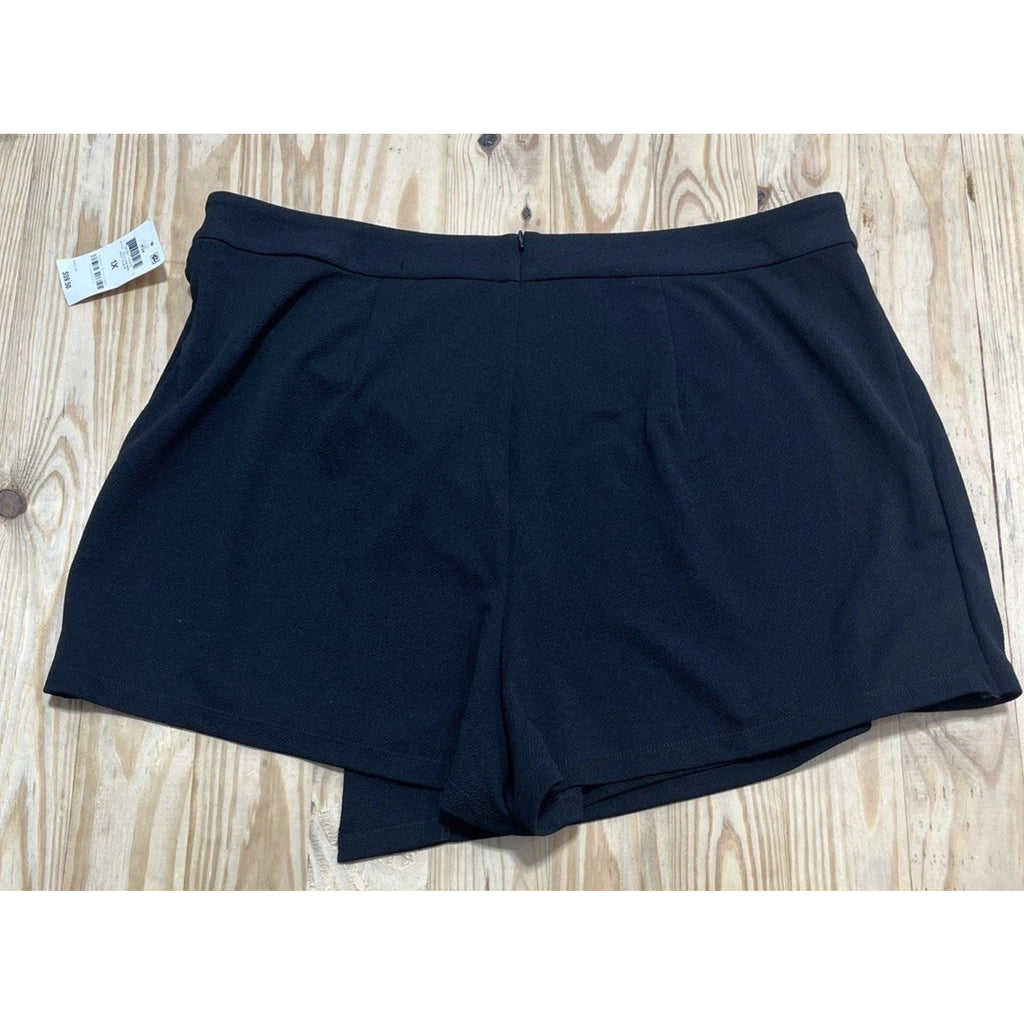 $60 Bar III Women's Black Trendy Faux-Wrap Skort Plus Size 1X
