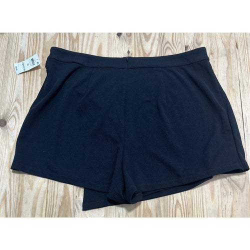 $60 Bar III Women's Black Trendy Faux-Wrap Skort Plus Size 1X