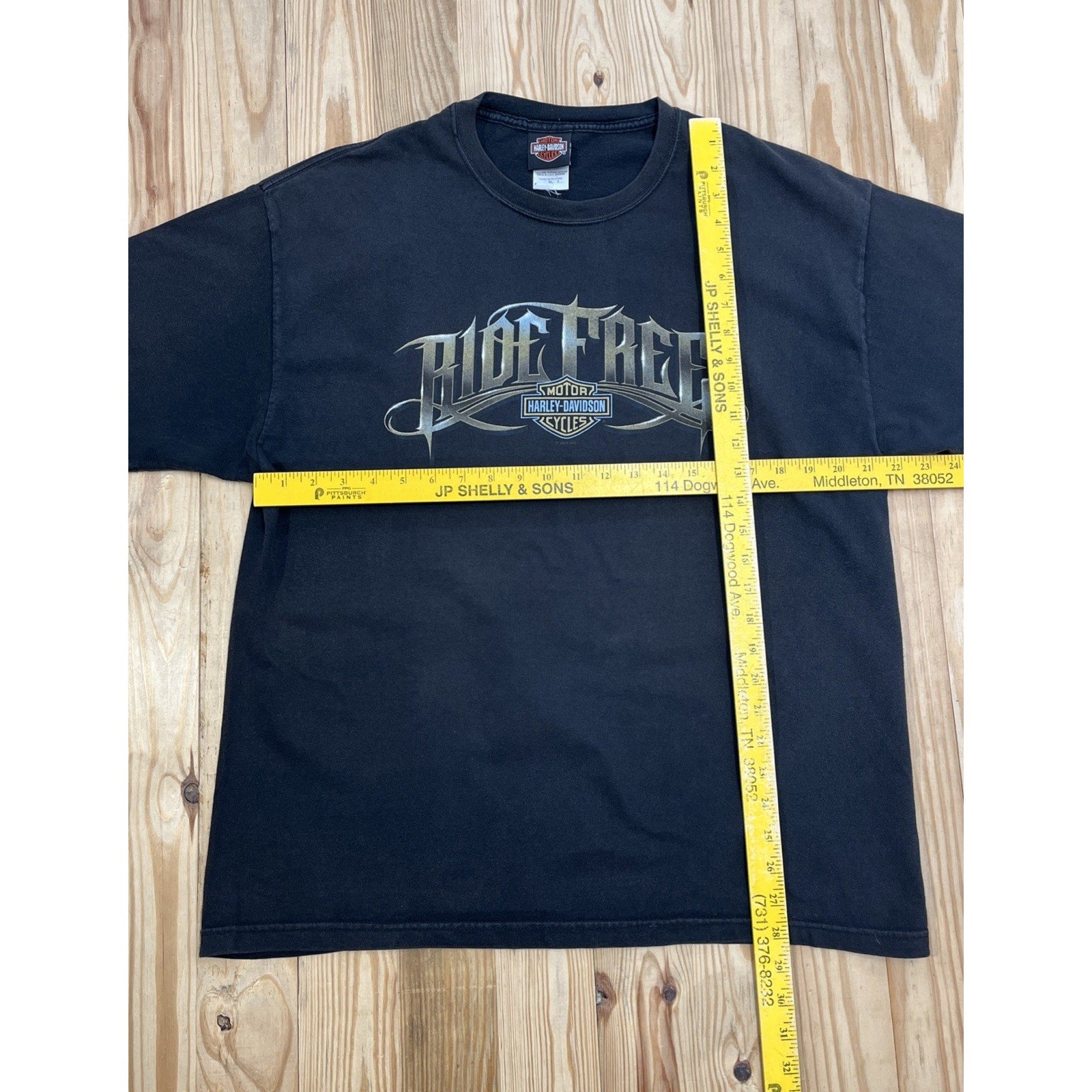 Harley Davidson Short Sleeve Shirt Iowa Ride Free Black XL Made In USA 2009