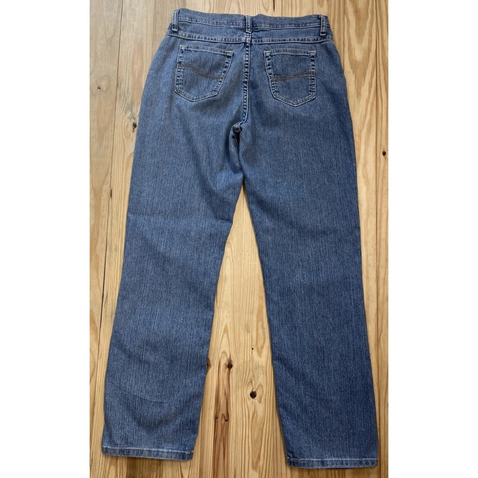 Vintage 90s Lee Riders Blue High Rise Mom Jeans Dark Wash Sz 8 Tapered Leg