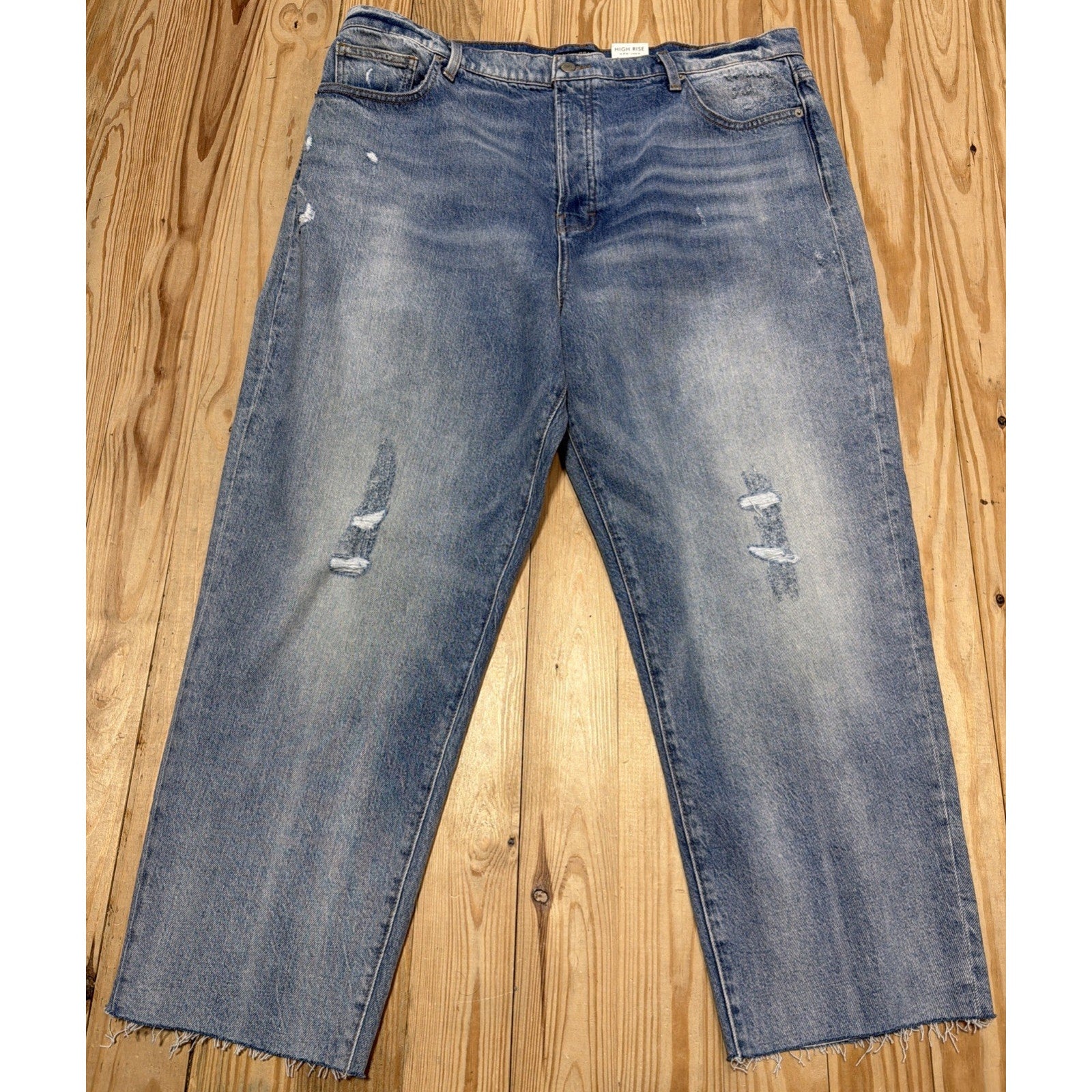 Lucky Brand High Rise Mom Drew Denim Distressed Blue Jeans Womens 20/35R New