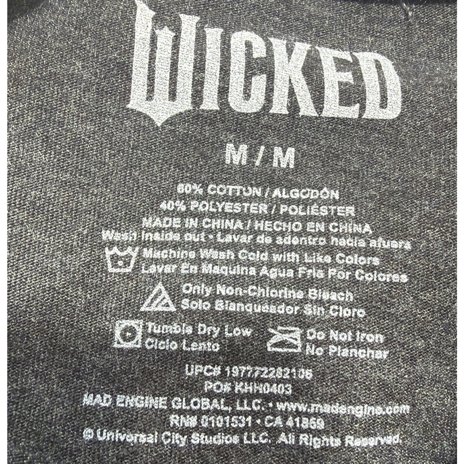NEW Wicked Movie Glittery Logo Juniors Short Sleeve T-Shirt M