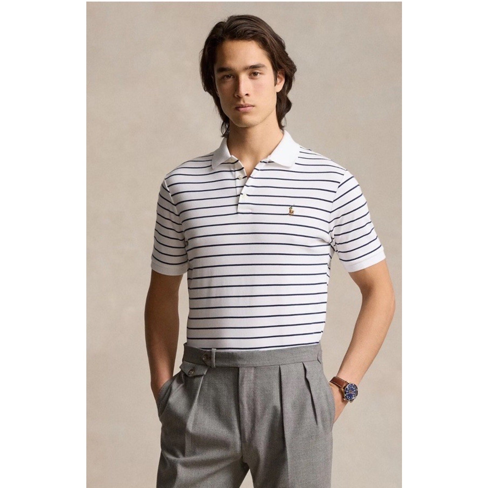 Polo Ralph Lauren Classic Fit Soft Cotton Polo Shirt, White, Size Small