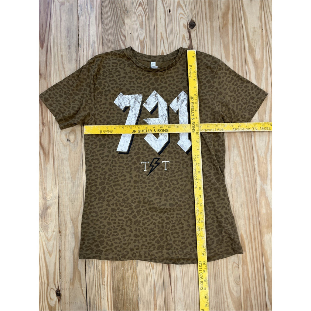 Live And Tell L-A-T Apparel Ladies Large Animal Print T-Shirt Tee M