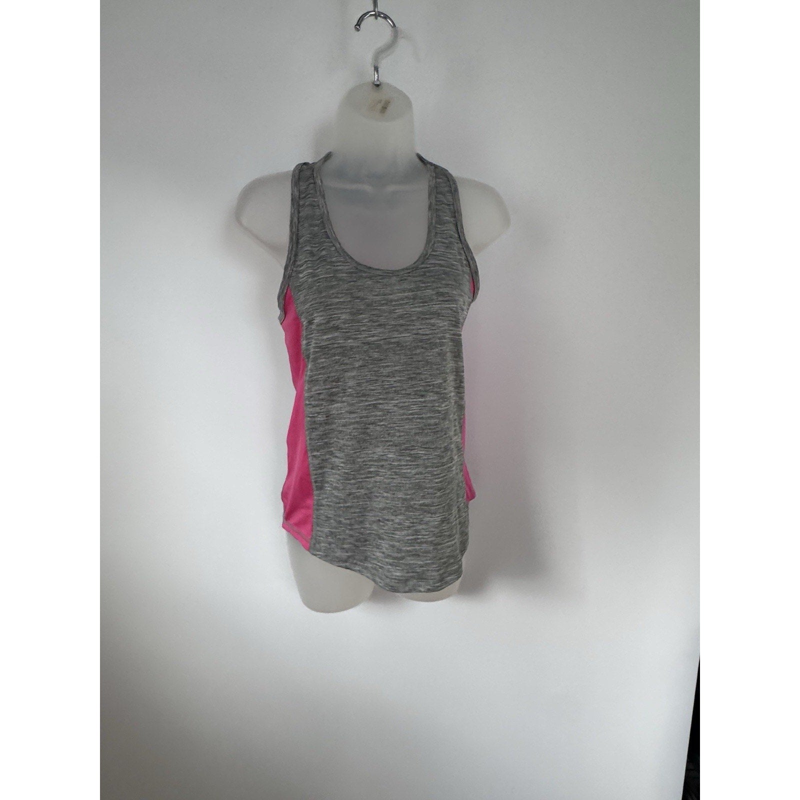 TEK GEAR Women's Tek Gear Elastic Back Workout Tank Gray Pink Size Medium