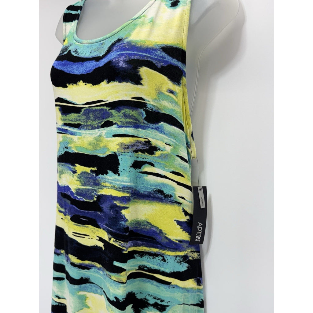 Apt. 9 Geometric Sleeveless Midi-Dress Black Purple Yellow Women’s Size 1X
