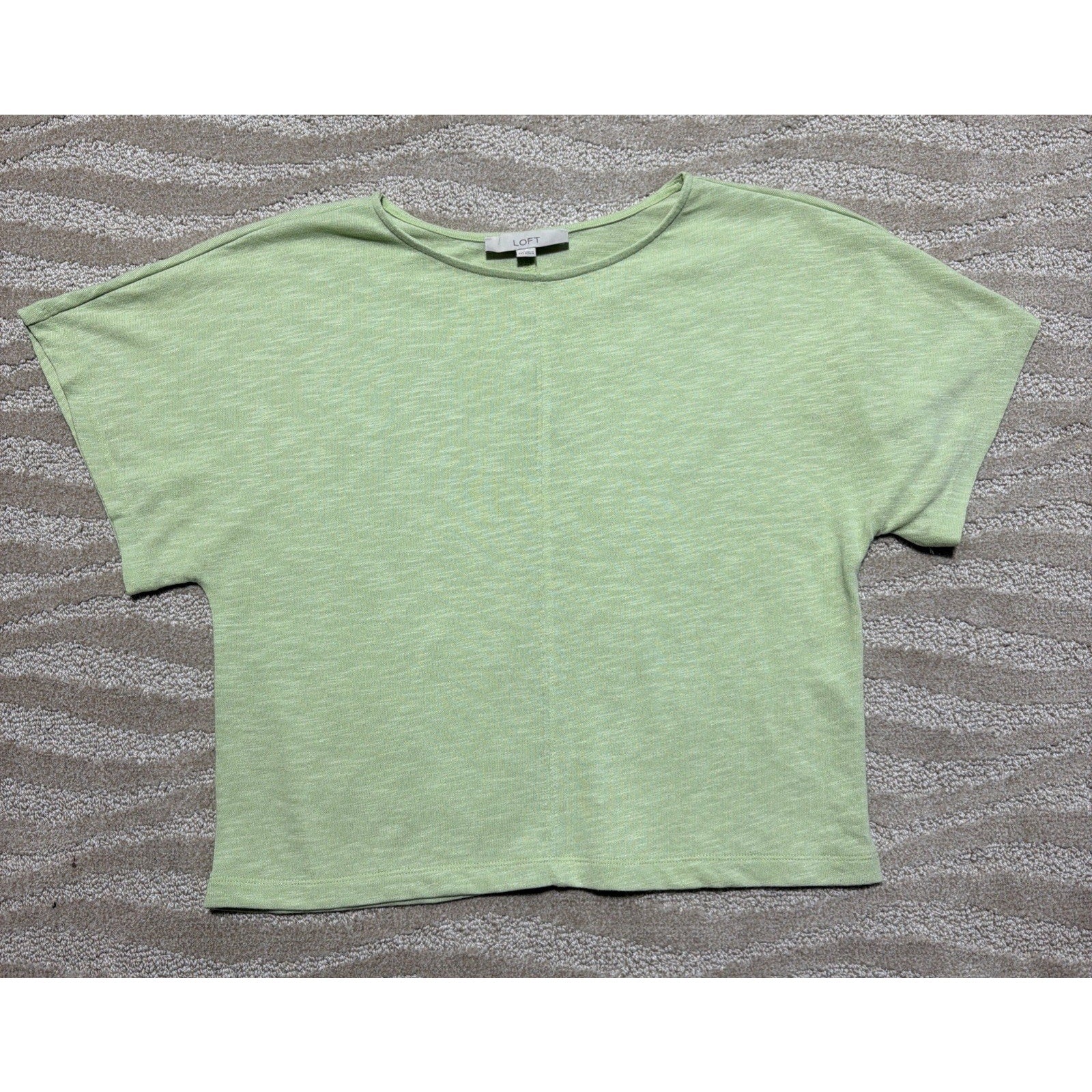 LOFT Womens Oversized Vacation Knit Top Size XXS Lime Green