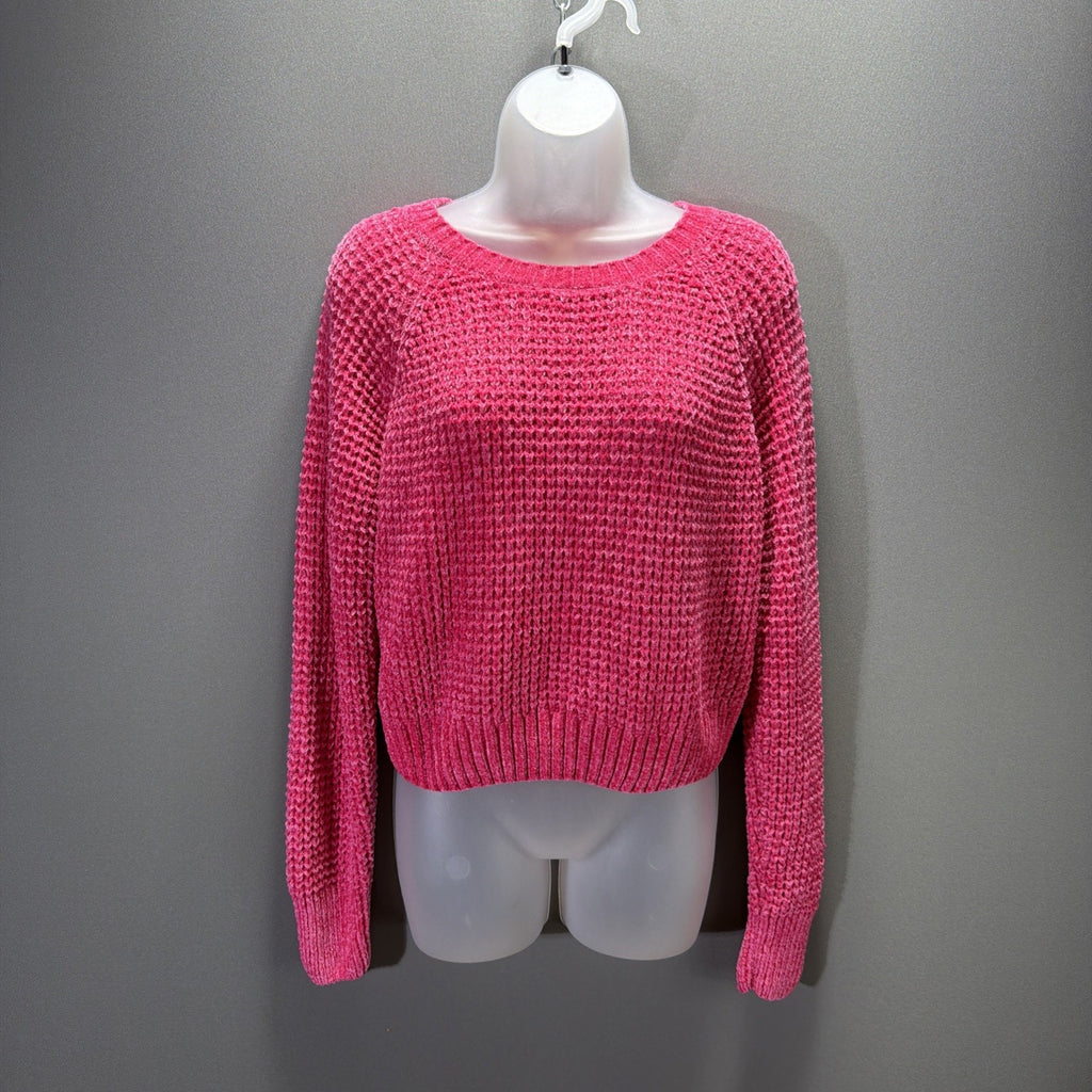 Altar'd State Sweater Womens M Pullover Knit Cropped Long Sleeve Pink New
