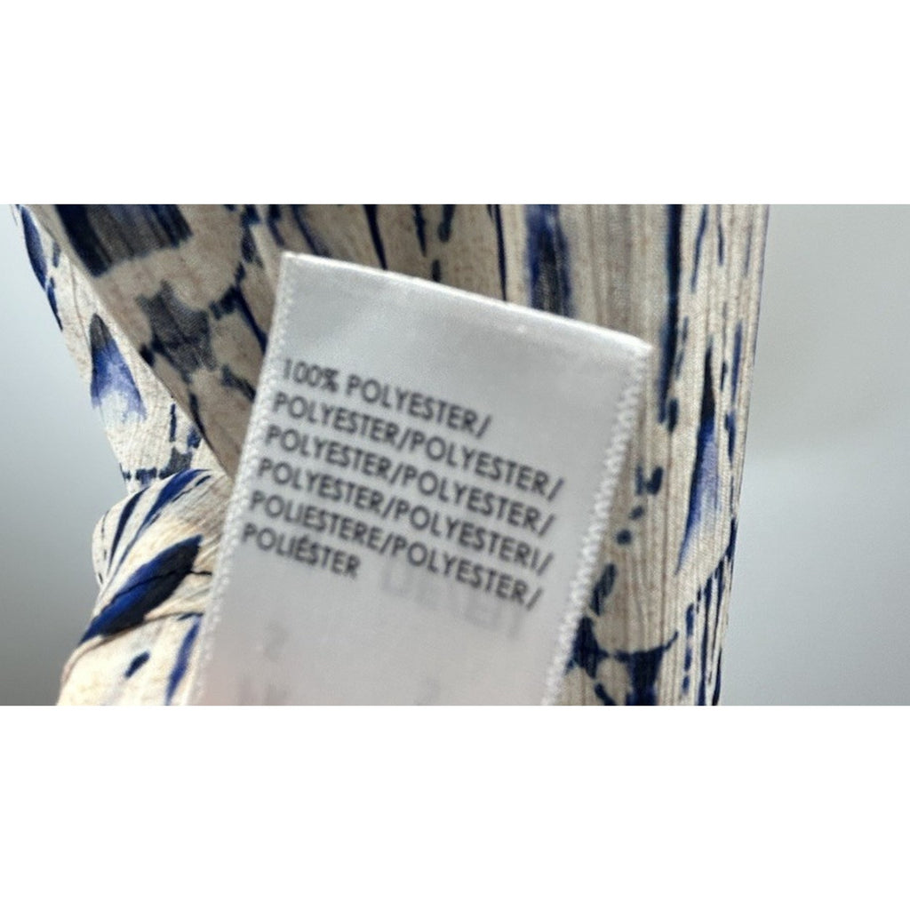 Liverpool Los Angeles Button Front Collared Blouse Grecian Tile Size SMALL.